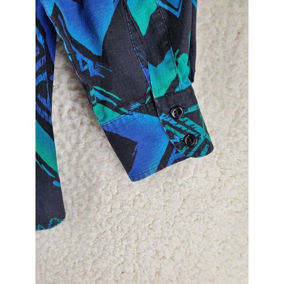 Vtg Wrangler Shirt Mens 15.5 33 Cowboy Brushpopper X-Long Tail Aztec Colorful - Picture 10 of 12